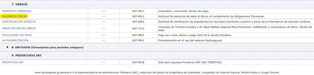 solicitar solvencia fiscal